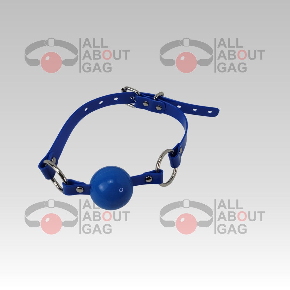 Blue Silicon Ball Gag with PVC blue strap - Display Model (Photo Sample) – Used