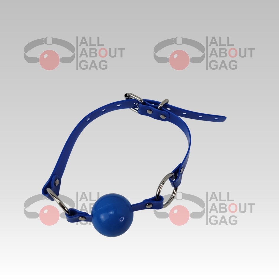 Blue Silicon Ball Gag with PVC blue strap - Display Model (Photo Sample) – Used