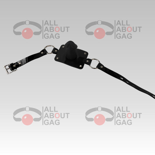 Penis Panel Gag Black PVC lockable  – Display Model (Photo Sample) – Used