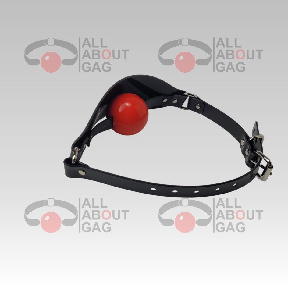 Ball Gag Silicone Panel Gag Type 2 in black PVC Ultra comfort
