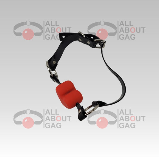 Red heart Gag with PVC black strap – Display Model (Photo Sample) – Used