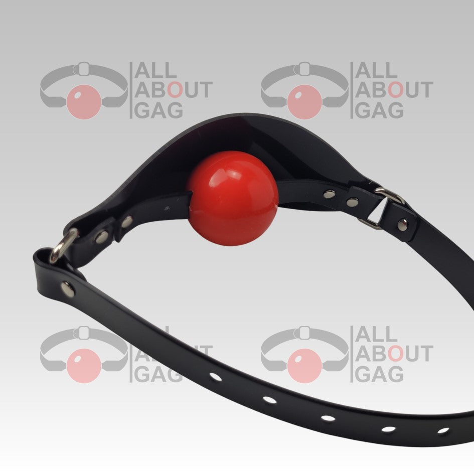 Ball Gag Silicone Panel Gag Type 2 in black PVC Ultra comfort