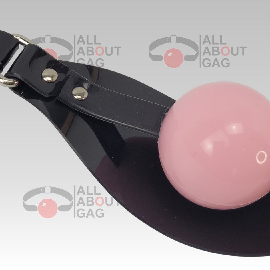 Ball Gag Panel Gag Type 2 in black PVC Ultra comfort