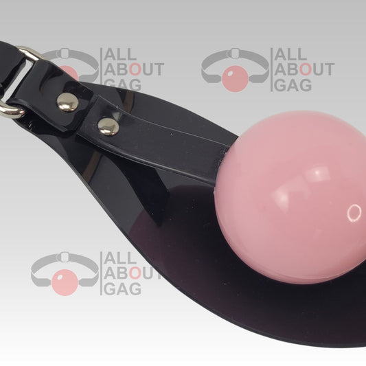 Ball Gag Panel Gag Type 2 in black PVC Ultra comfort