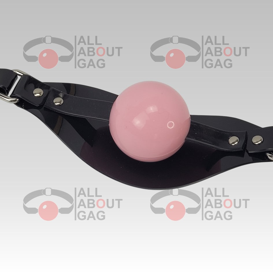 Ball Gag Panel Gag Type 2 in black PVC Ultra comfort
