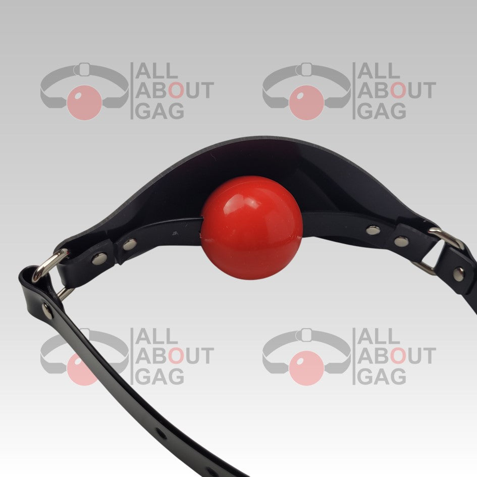 Ball Gag Silicone Panel Gag Type 2 in black PVC Ultra comfort