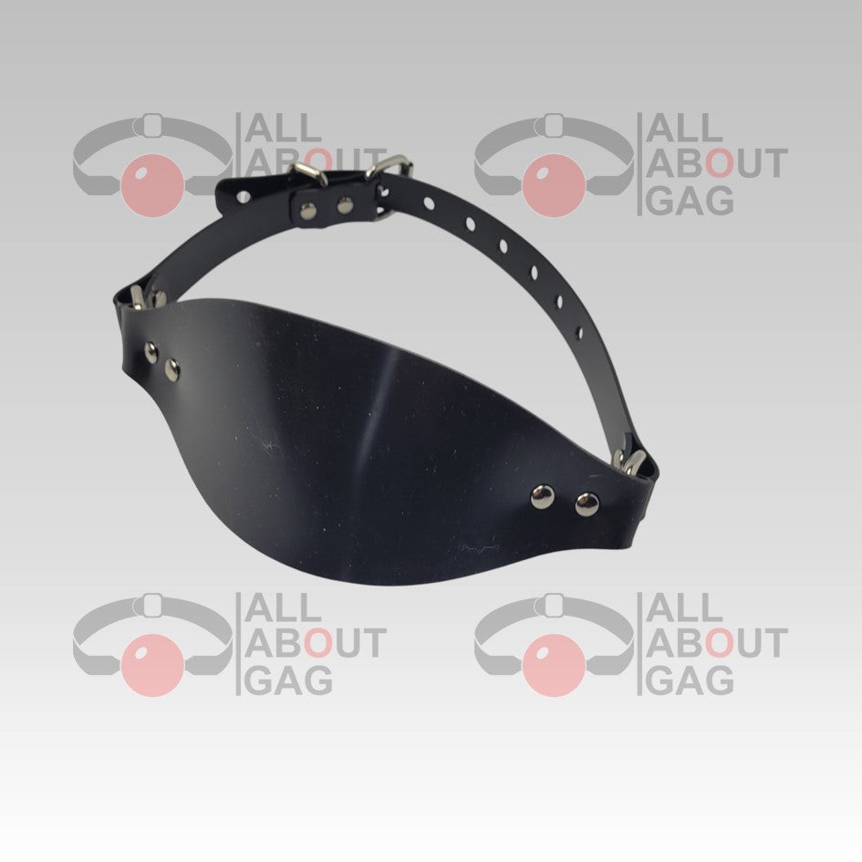 Ball Gag Silicone Panel Gag Type 2 in black PVC Ultra comfort