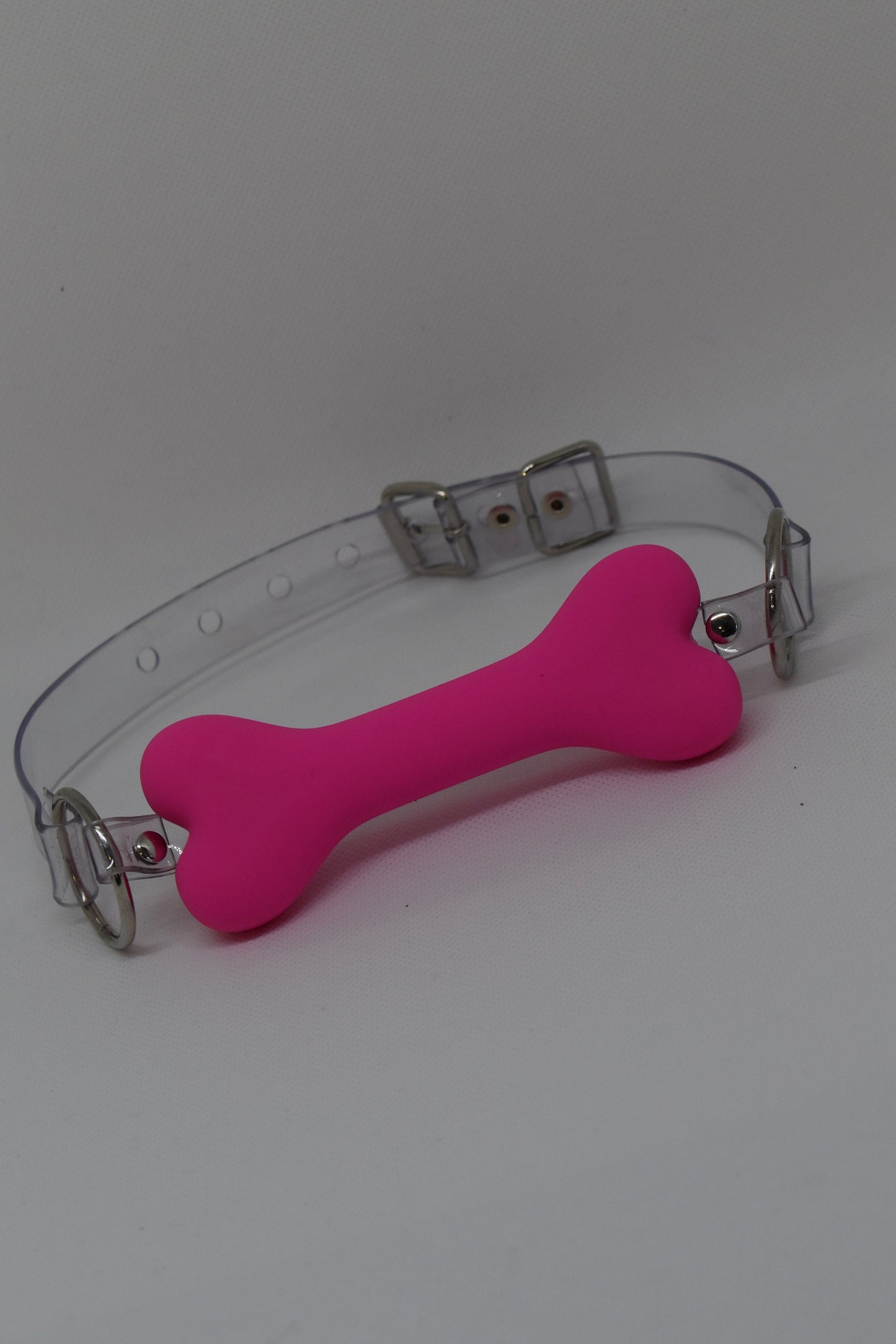 Pink Bone gag with clear strap Lockable Buckle