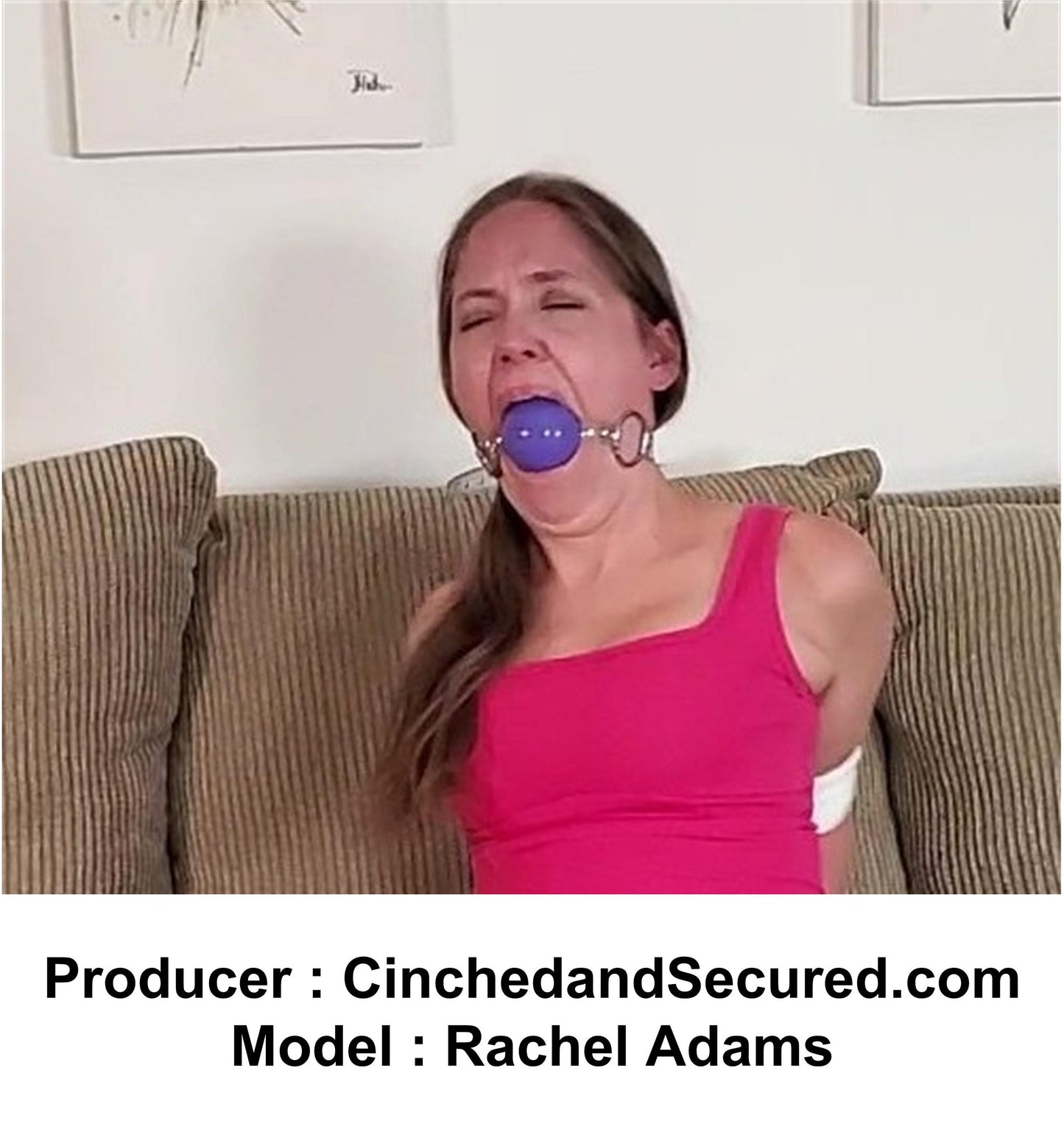 Huge (56 or 52 mm) Purple silicon ball gag with PVC strap -Lockable -Vegan
