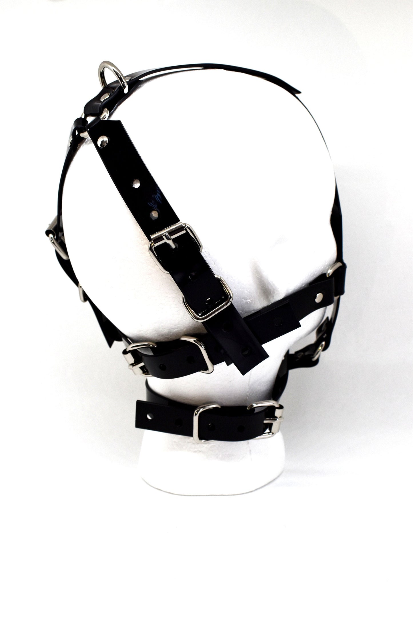 HUGE Black muzzle ballgag with PVC strap -Lockable -Vegan