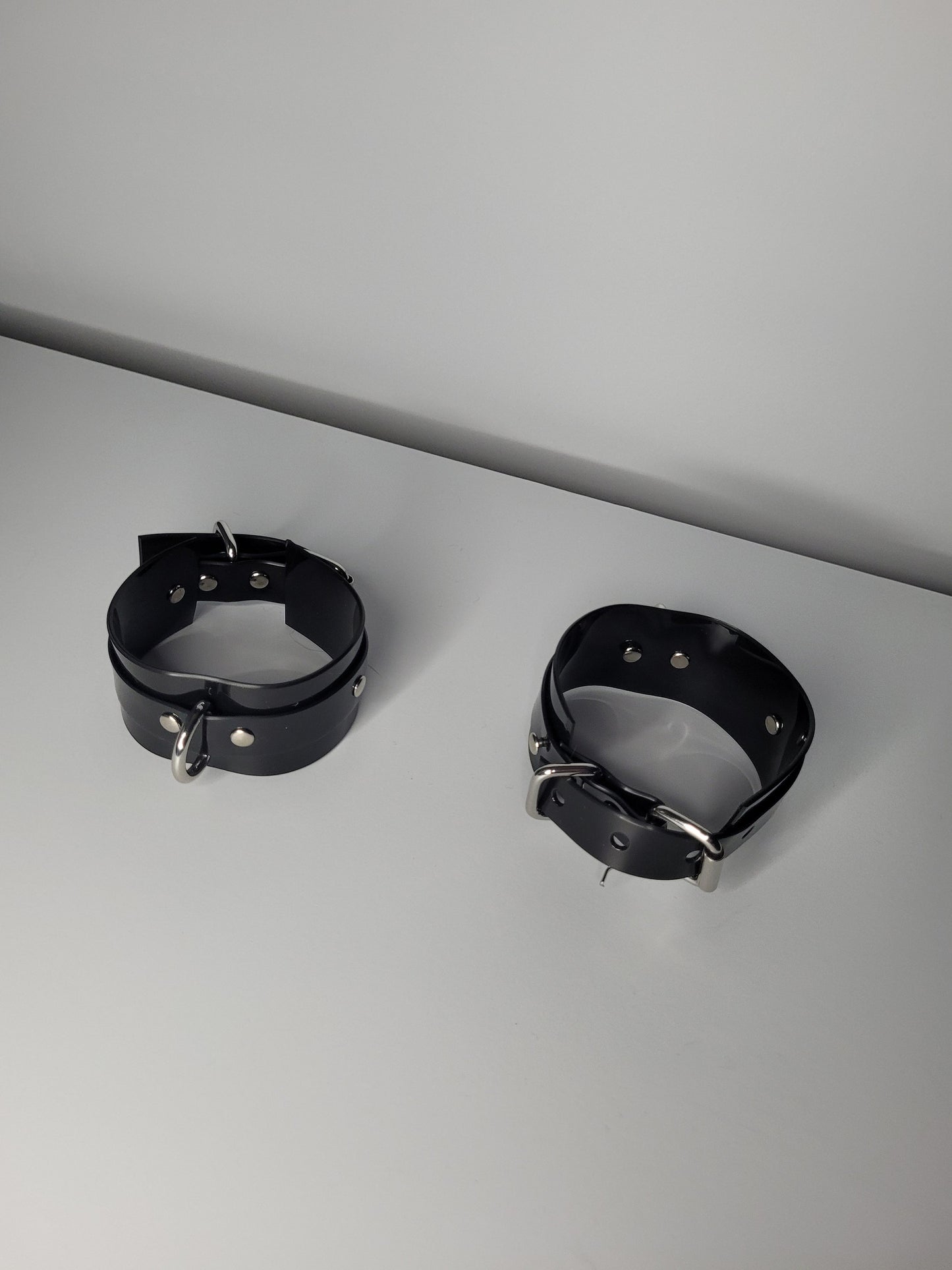 Black PVC bondage cuff set x2 hand or feet